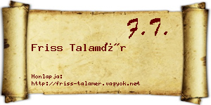 Friss Talamér névjegykártya